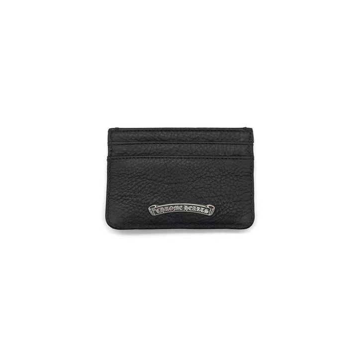 Chrome Hearts Silver Cross Black Leather Cardholder - SHENGLI ROAD MARKET