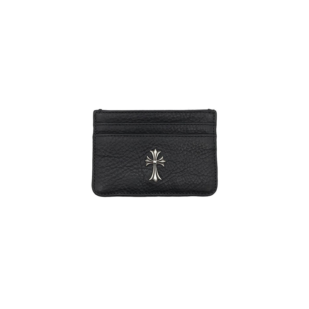 Chrome Hearts Silver Cross Black Leather Cardholder - SRM