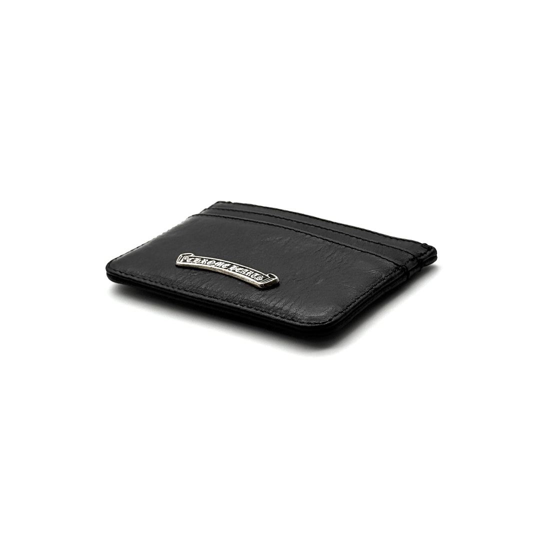 Chrome Hearts Silver Cross Black Leather Cardholder - SHENGLI ROAD MARKET