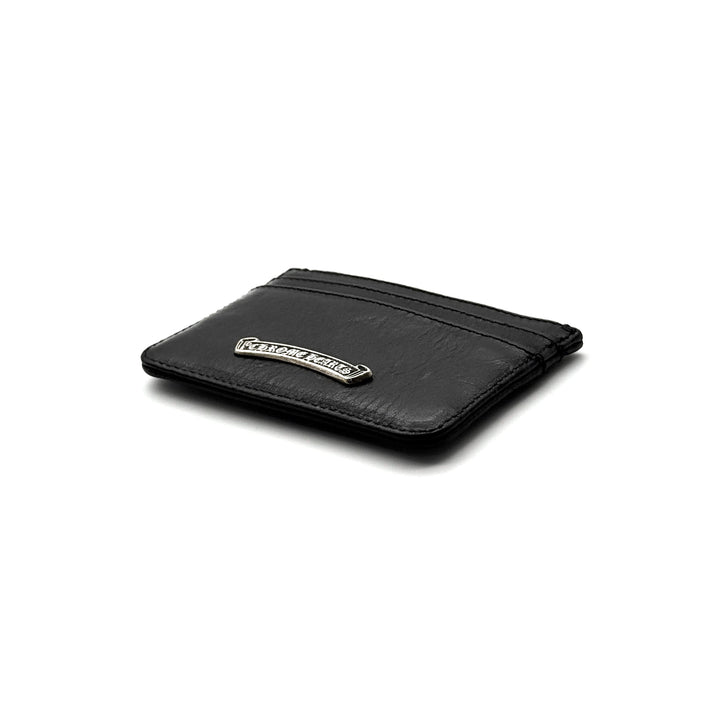 Chrome Hearts Silver Cross Black Leather Cardholder - SHENGLI ROAD MARKET