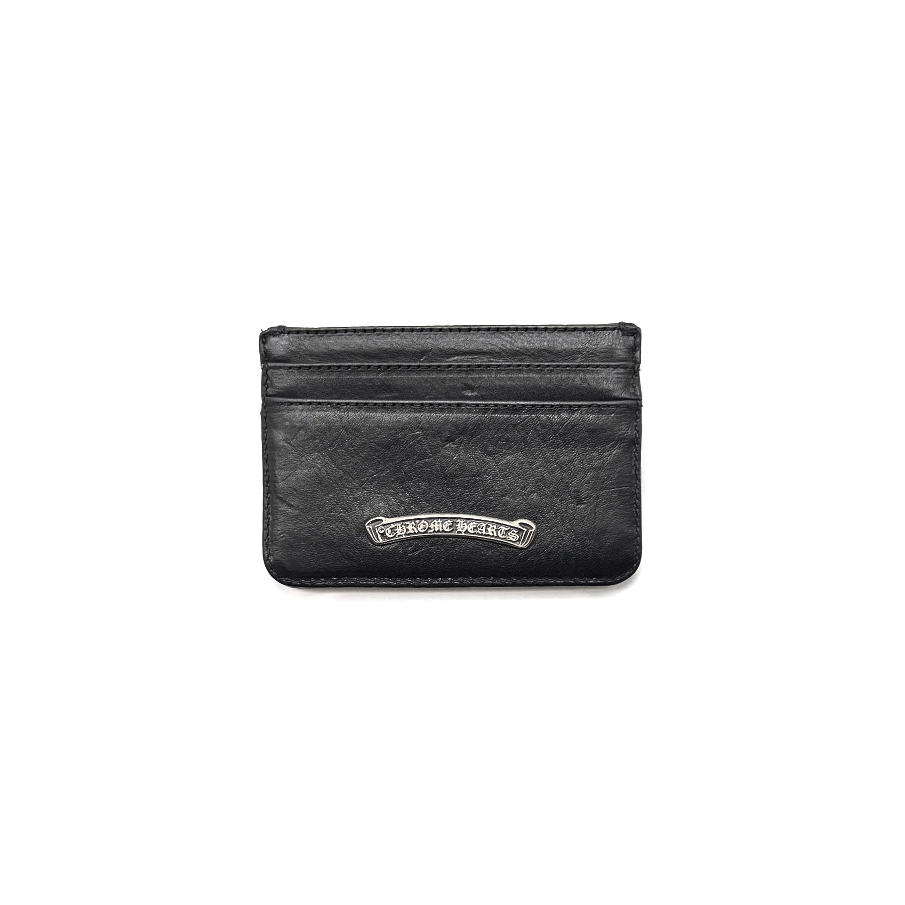 Chrome Hearts Silver Cross Black Leather Cardholder - SRM