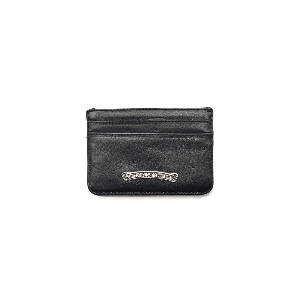 Chrome Hearts Silver Cross Black Leather Cardholder - SHENGLI ROAD MARKET