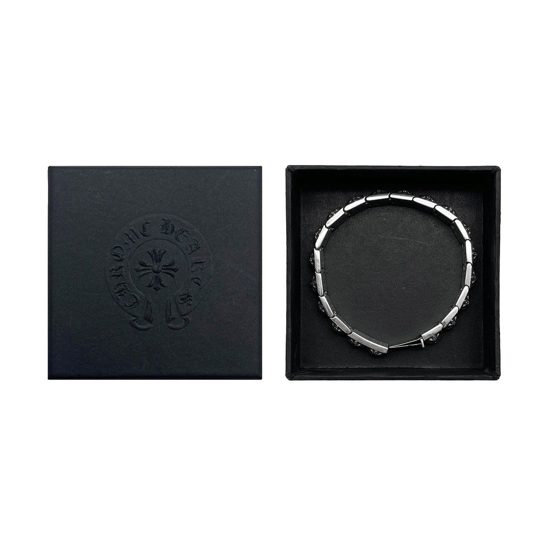 Chrome Hearts Silver Cross Diamonds Pyramid Hinged Plus Bracelet - SHENGLI ROAD MARKET