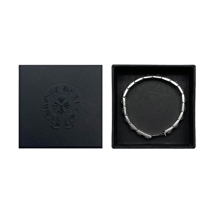 Chrome Hearts Silver Cross Diamonds Pyramid Hinged Plus Bracelet - SHENGLI ROAD MARKET