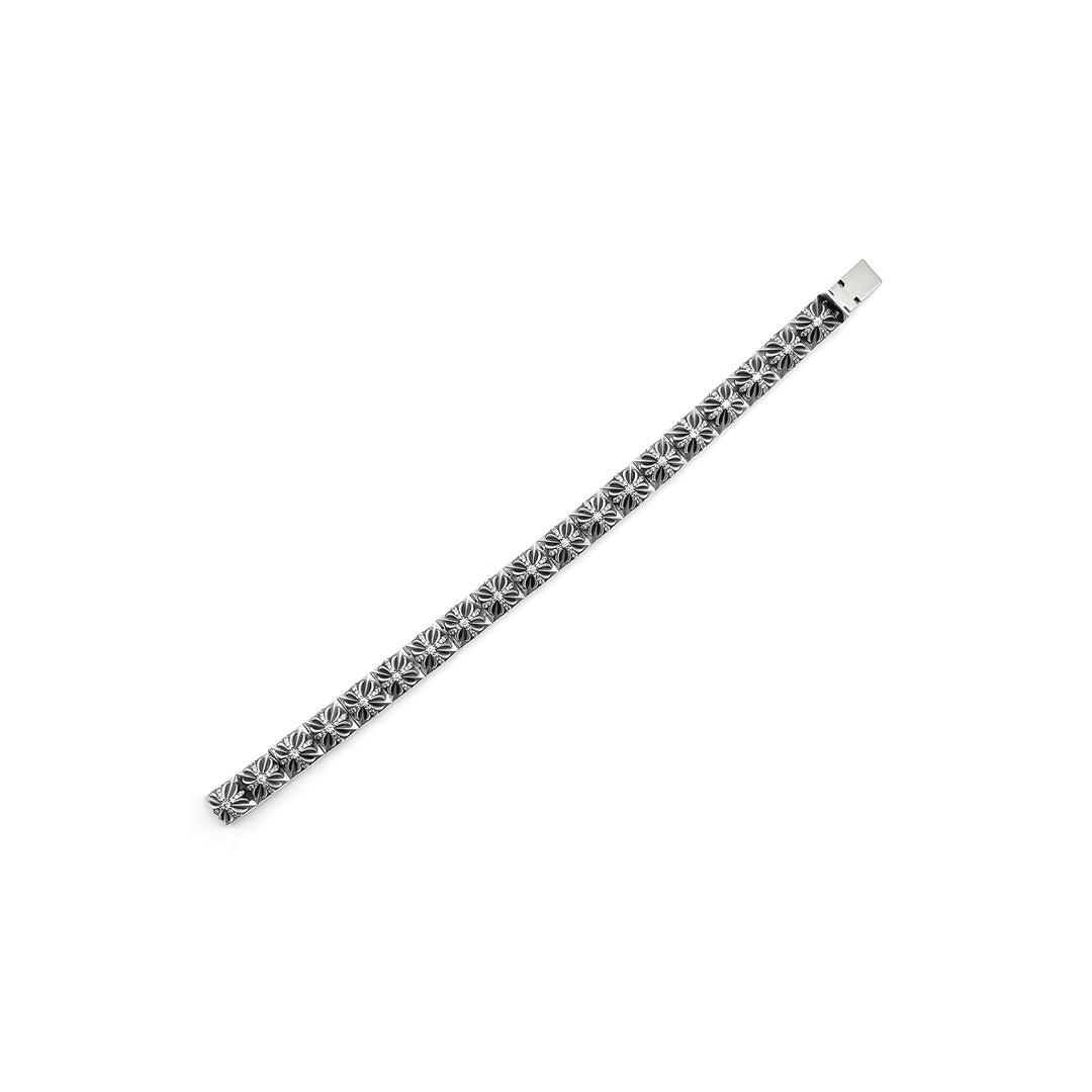 Chrome Hearts Silver Cross Diamonds Pyramid Hinged Plus Bracelet - SHENGLI ROAD MARKET