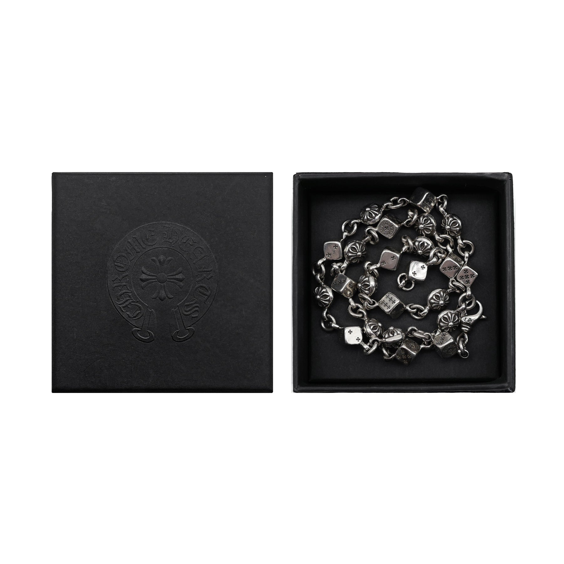CHROME HEARTS グレー クロスネックレス 2019 Chrome Hearts 925 シルバー クロス ダイス ネックレス - SRM