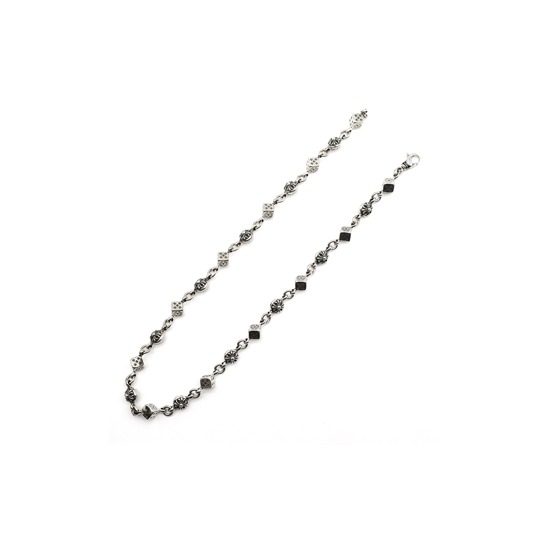 Chrome Hearts 925 シルバー クロス ダイス ネックレス - SRM