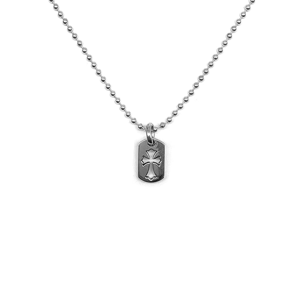 Chrome Hearts Silver Cross Dogtag Necklace 75cm - SHENGLI ROAD MARKET