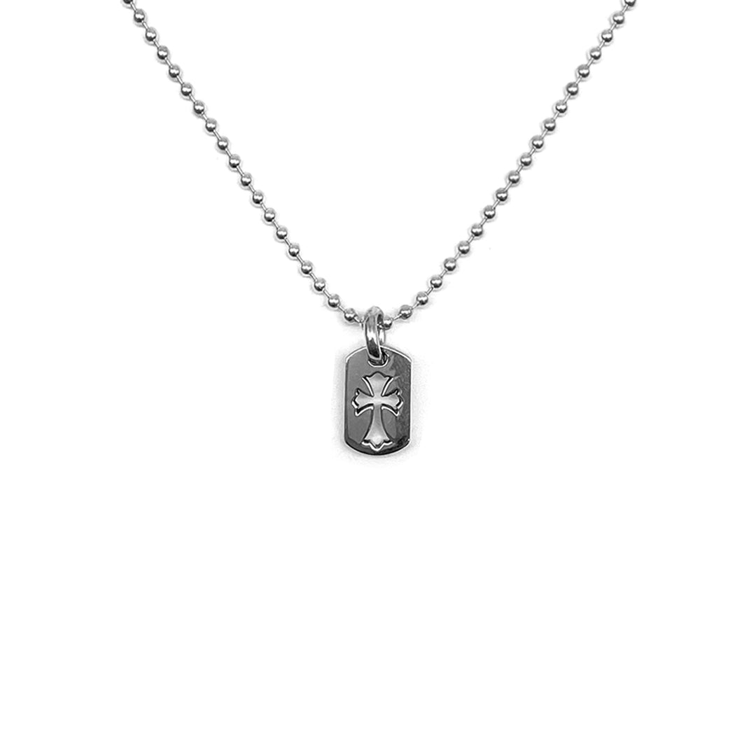 Chrome Hearts Silver Cross Dogtag Necklace 75cm - SHENGLI ROAD MARKET