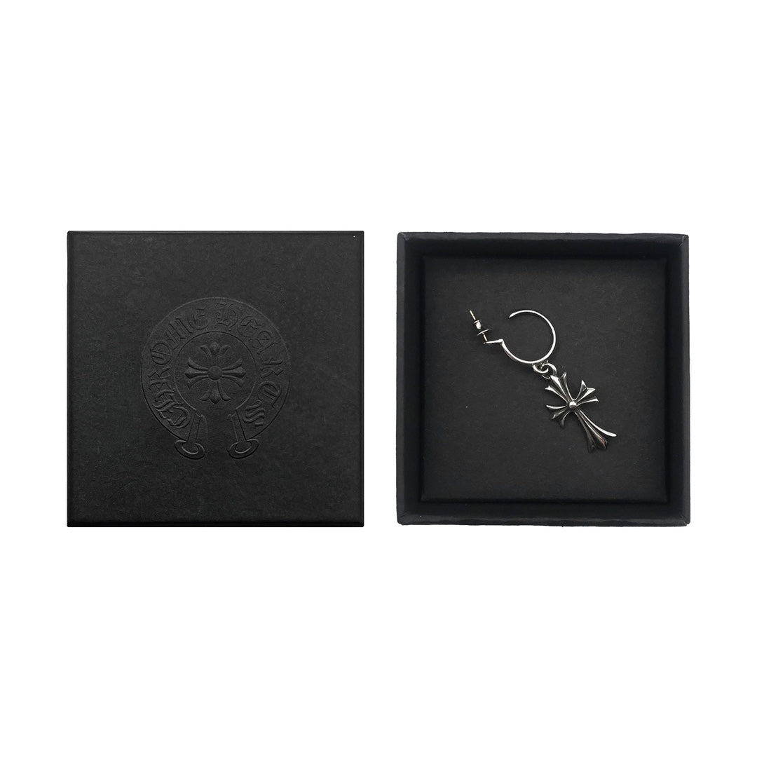 Chrome Hearts Silver Cross Drop Earring Hoop - SHENGLI ROAD MARKET