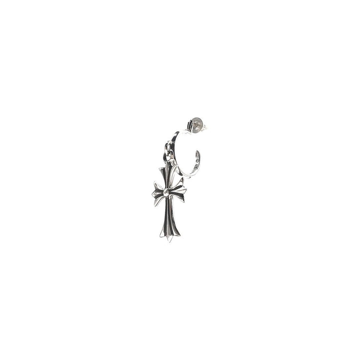 Chrome Hearts Silver Cross Drop Earring Hoop - SHENGLI ROAD MARKET