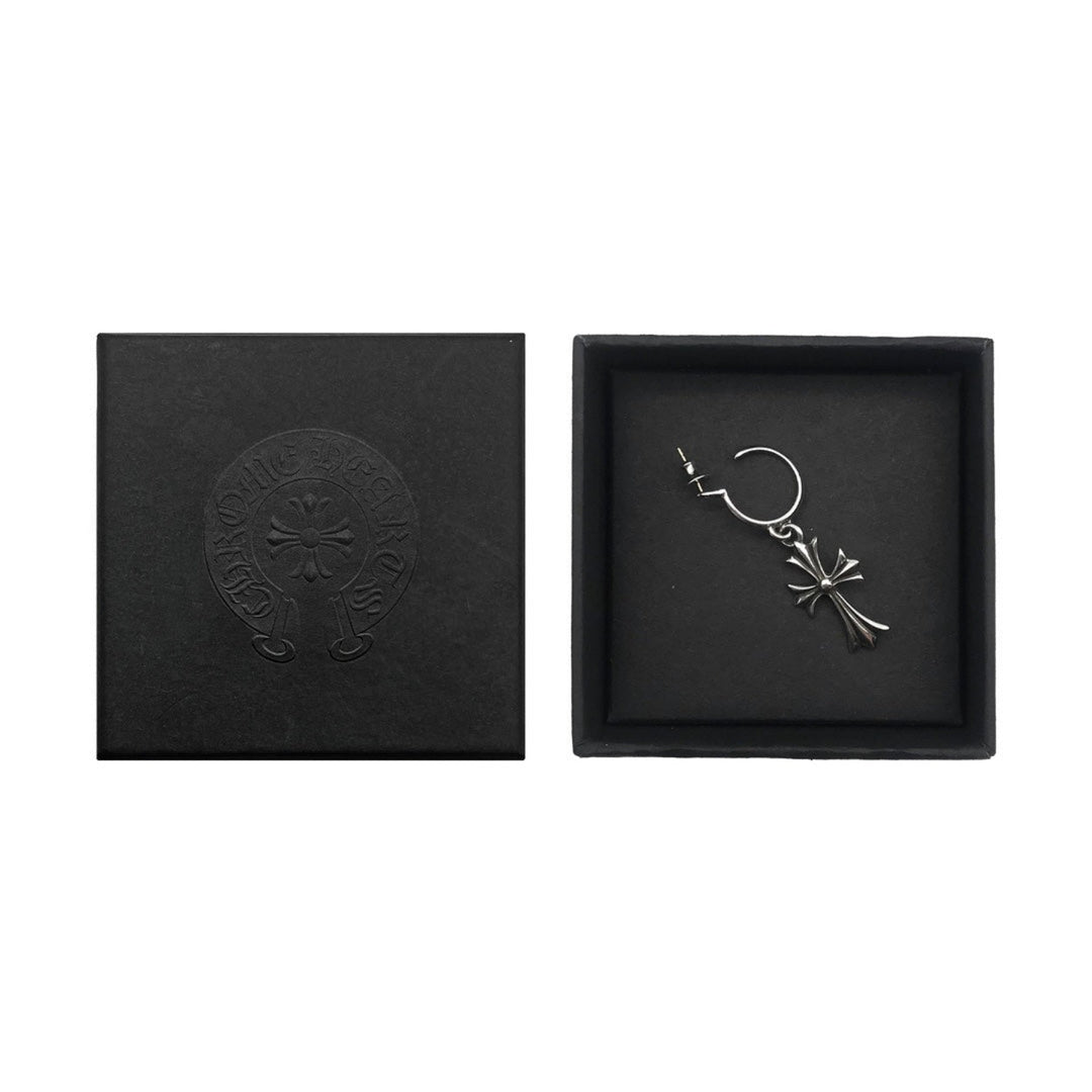 Chrome Hearts Silver Cross Drop Earring Hoop - SHENGLI ROAD MARKET