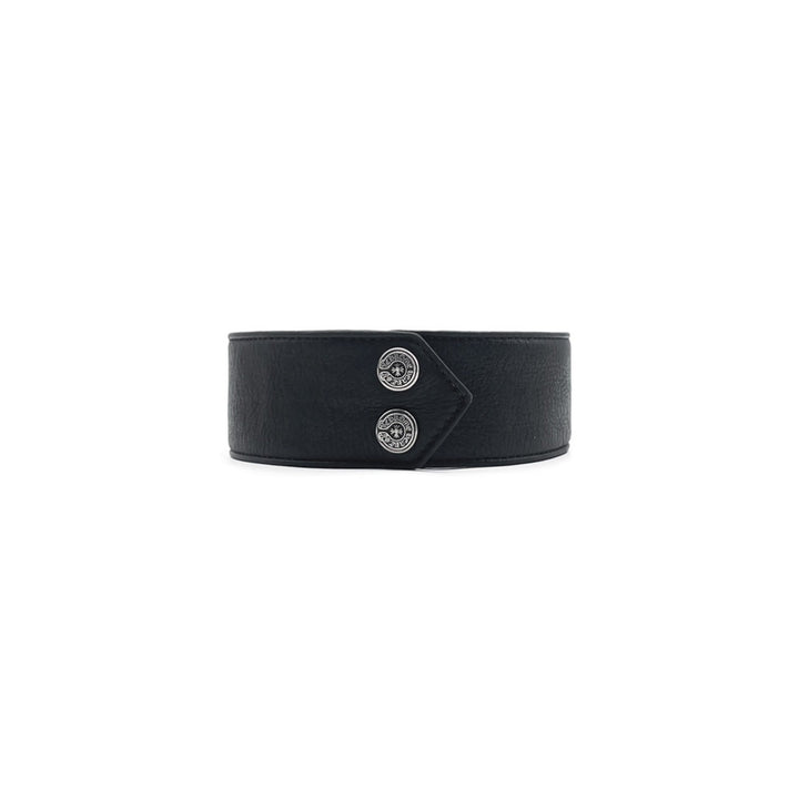 Chrome Hearts Silver Cross Leather Choker - SHENGLI ROAD MARKET