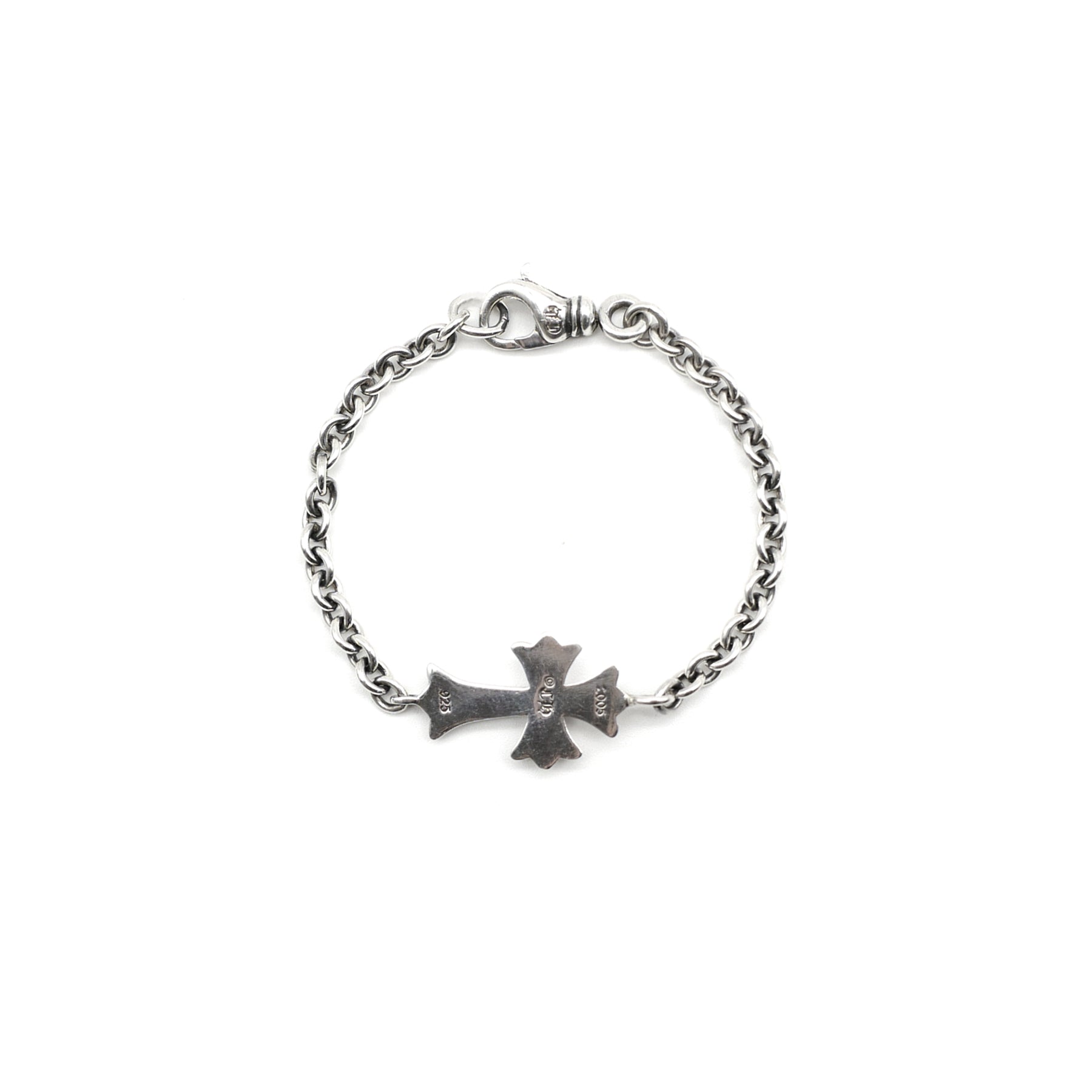 Chrome Hearts Silver Cross Chain Lobster Clasp Bracelet - SRM