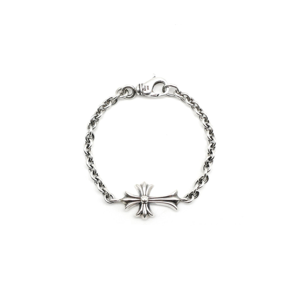 Chrome Hearts Silver Cross Chain Lobster Clasp Bracelet - SRM