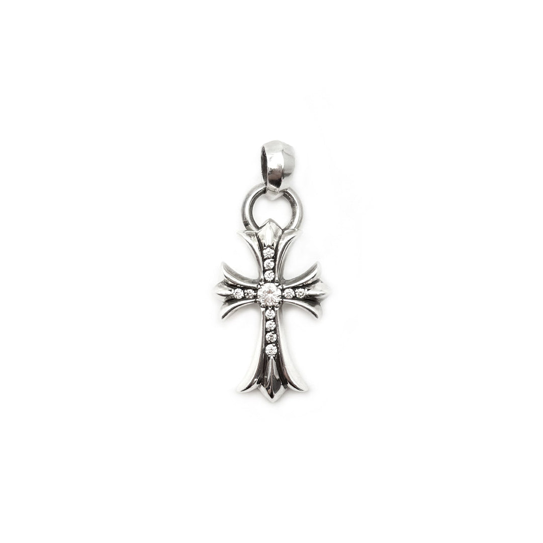 Chrome Hearts Silver Cross Pendant With Diamonds - SHENGLI ROAD MARKET