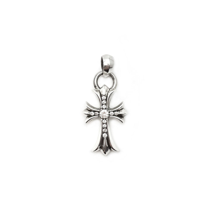 Chrome Hearts Silver Cross Pendant With Diamonds - SHENGLI ROAD MARKET