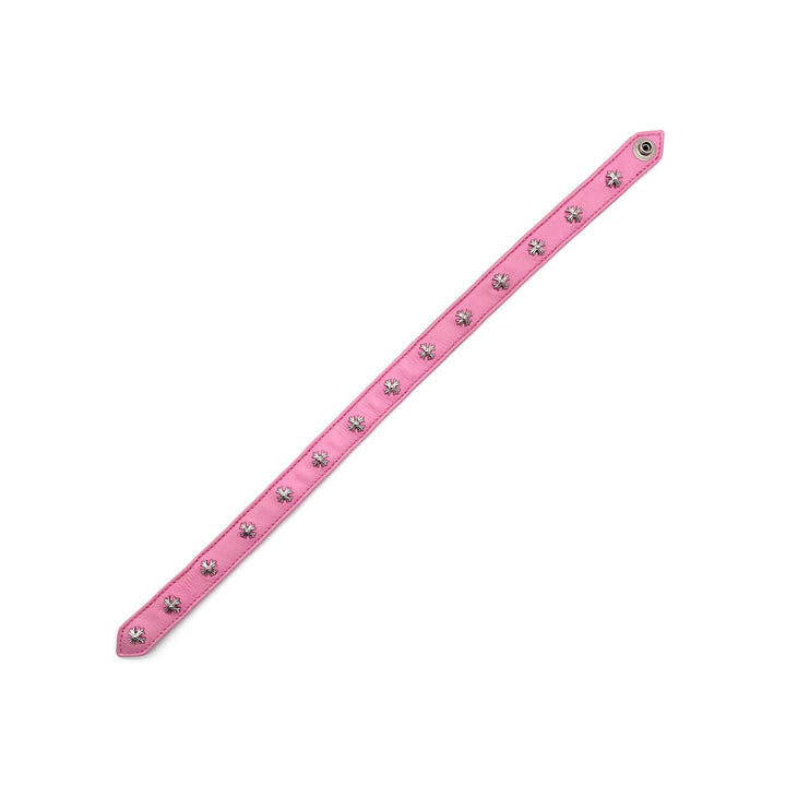 Chrome Hearts Silver Cross Pink Leather Choker - SHENGLI ROAD MARKET