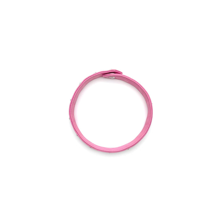 Chrome Hearts Silver Cross Pink Leather Choker - SHENGLI ROAD MARKET