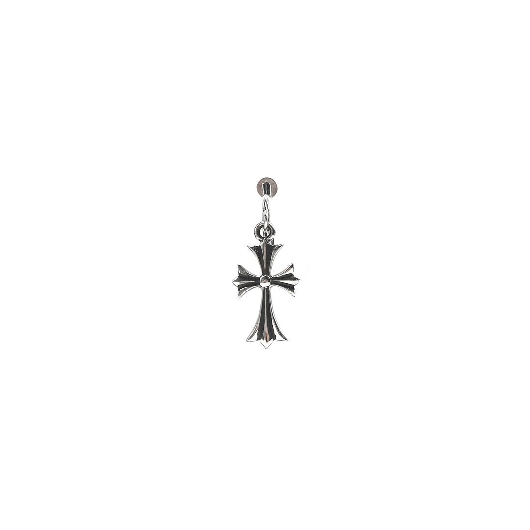 Chrome Hearts Silver Cross Ring Drop Earring Hoop - SHENGLI ROAD MARKET