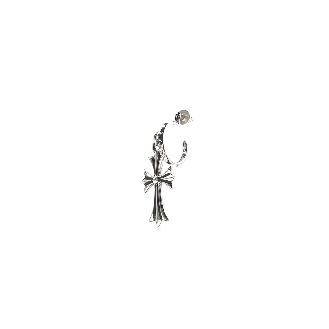 Chrome Hearts Silver Cross Ring Drop Earring Hoop - SHENGLI ROAD MARKET