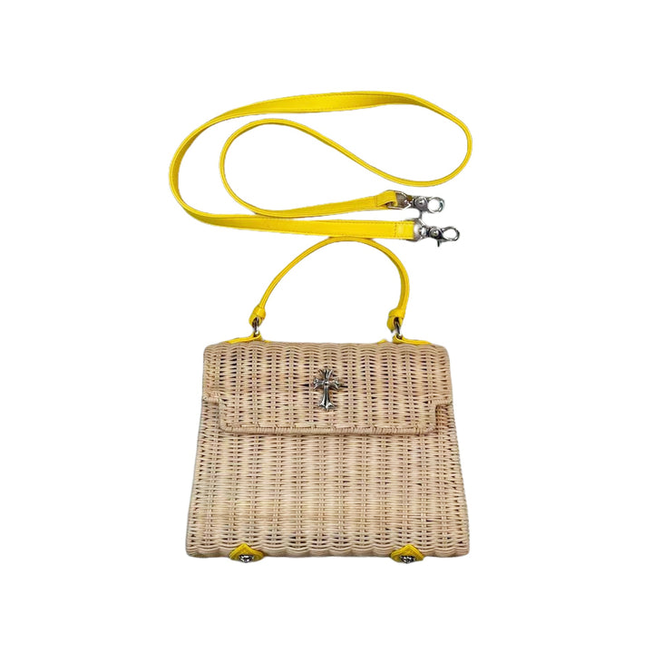 Chrome Hearts Silver Cross Yellow Wicker Bag - SHENGLI ROAD MARKET