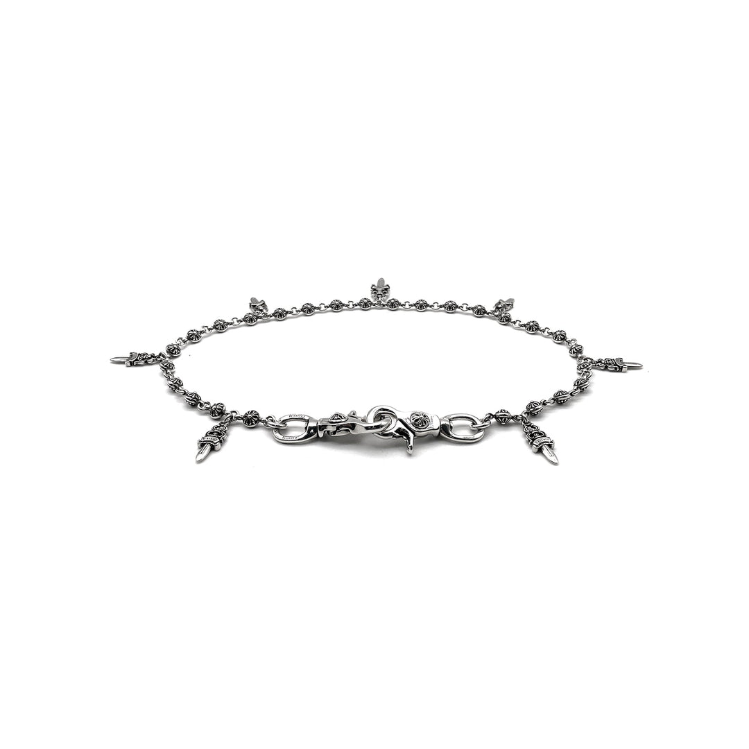 Chrome Hearts Silver Dagger Cross Ball 2 Clip Wallet Chain - SHENGLI ROAD MARKET