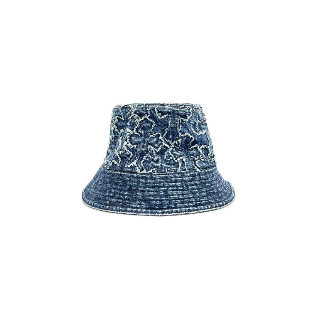 Chrome Hearts Silver Dagger Cross Patch Denim Bucket Hat - SHENGLI ROAD MARKET