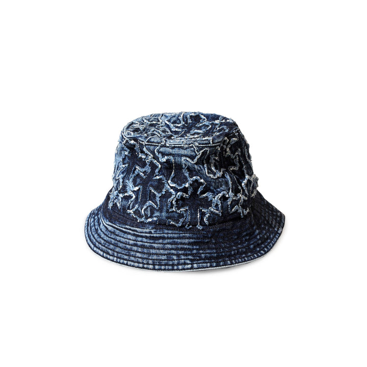 Chrome Hearts Silver Dagger Cross Patch Denim Bucket Hat - SHENGLI ROAD MARKET