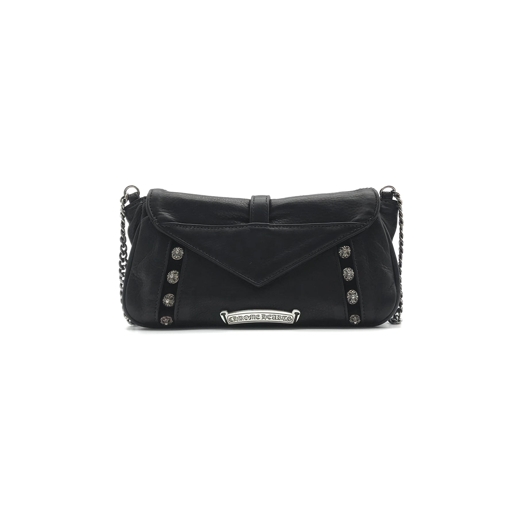 Chrome Hearts Silver Dagger Cross Stud Shoulder Purse Bag