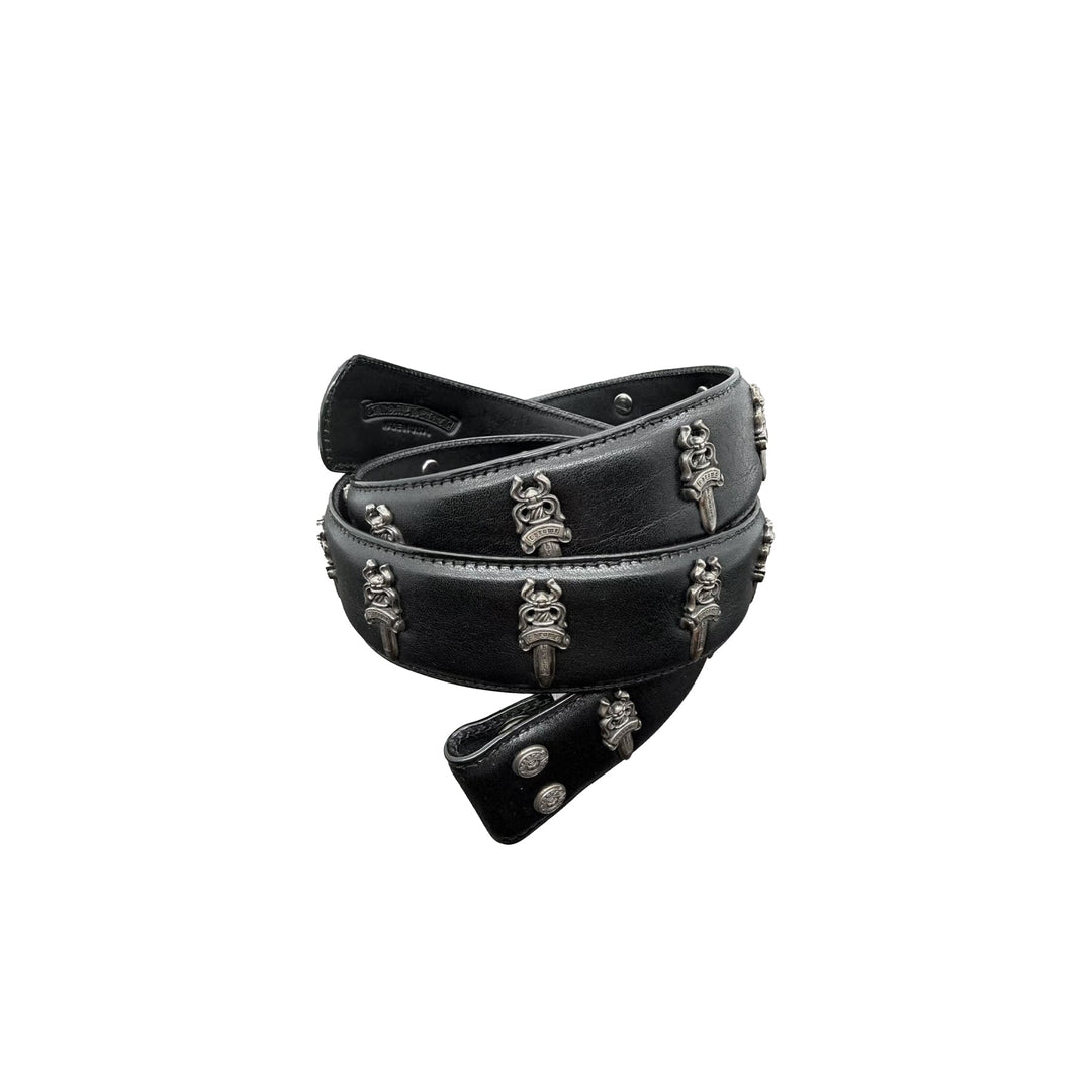 Chrome Hearts Silver Dagger Leather Belt/Strap - SHENGLI ROAD MARKET