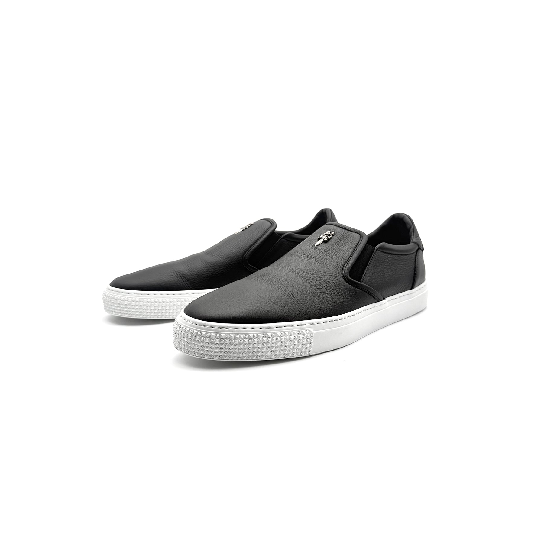 Chrome Hearts Silver Dagger Leather Slip-On Sneaker - SRM