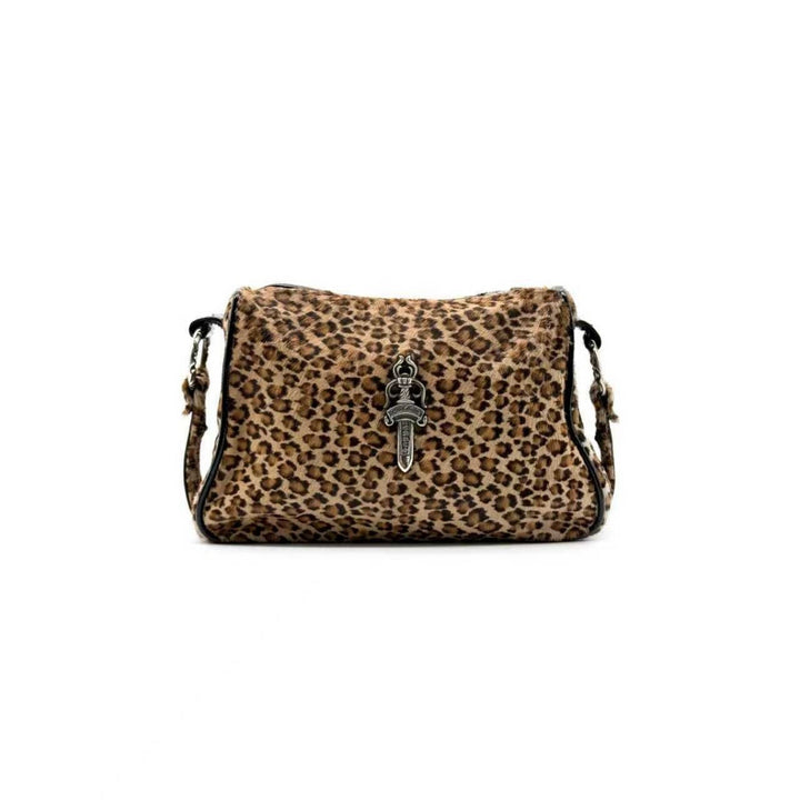 Chrome Hearts Silver Dagger Patent Leather Cross Leopard Chicken Nugget Bag - SHENGLI ROAD MARKET