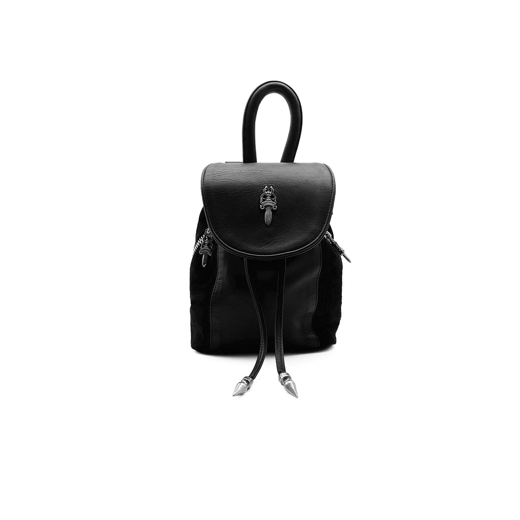 【超希少】Chrome Hearts BAG-MAIL DAGGER BLK Chrome Hearts Silver Dagger Suede Black Bucket Backpack - SRM