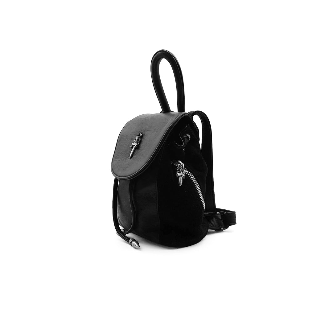 Chrome Hearts Silver Dagger Suede Black Bucket Backpack - SHENGLI ROAD MARKET
