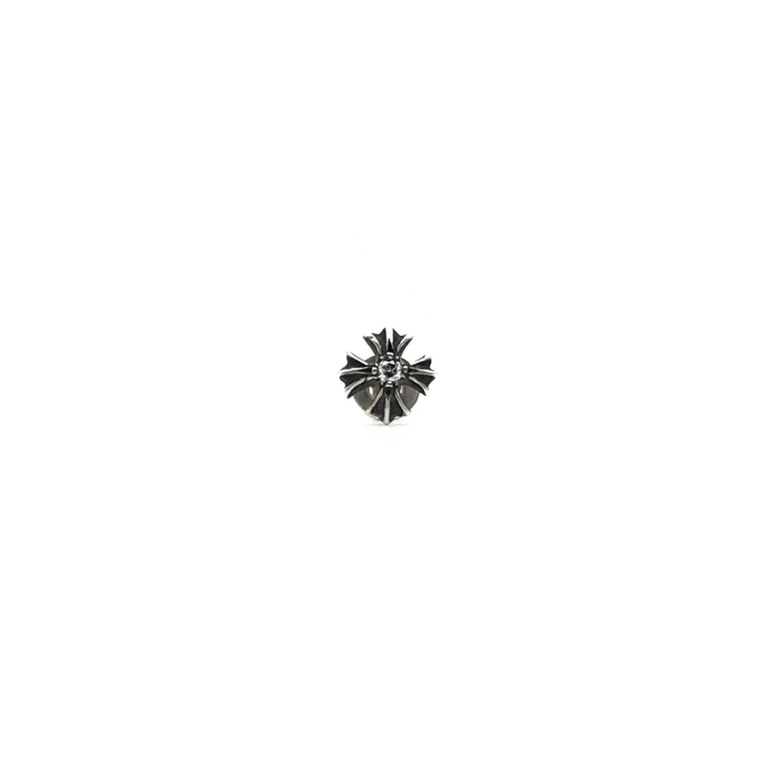 Chrome Hearts Silver Diamond Cross Earring Stud - SHENGLI ROAD MARKET