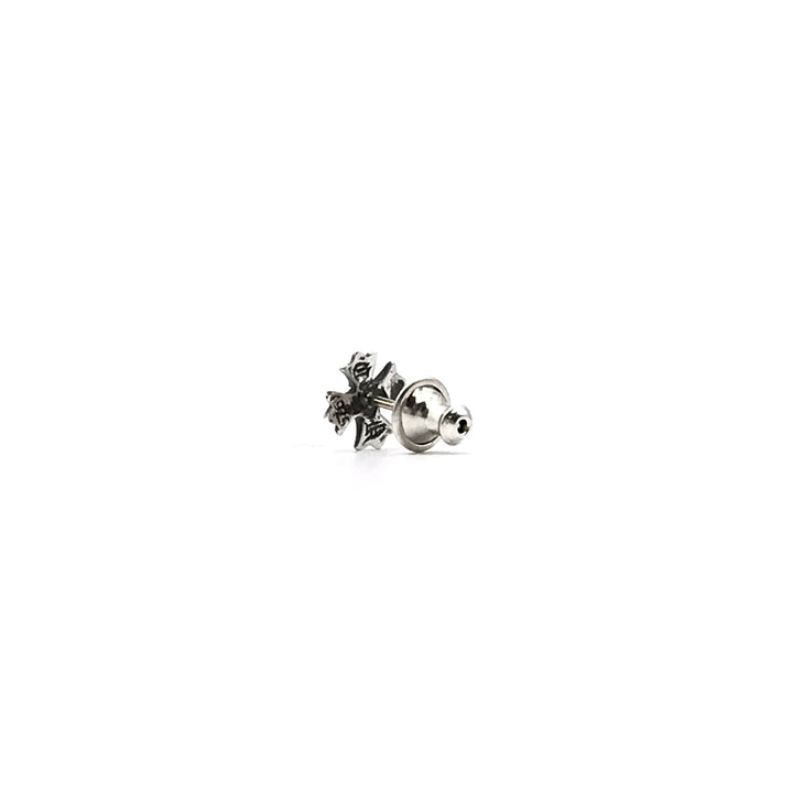 Chrome Hearts Silver Diamond Cross Earring Stud - SHENGLI ROAD MARKET