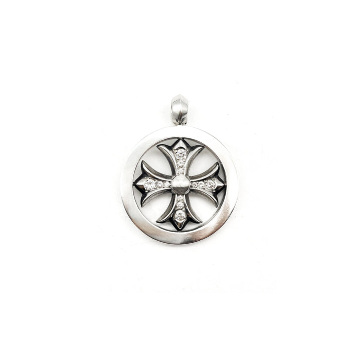 Chrome Hearts Silver Diamond Ring Cross Necklace Pendant - SHENGLI ROAD MARKET