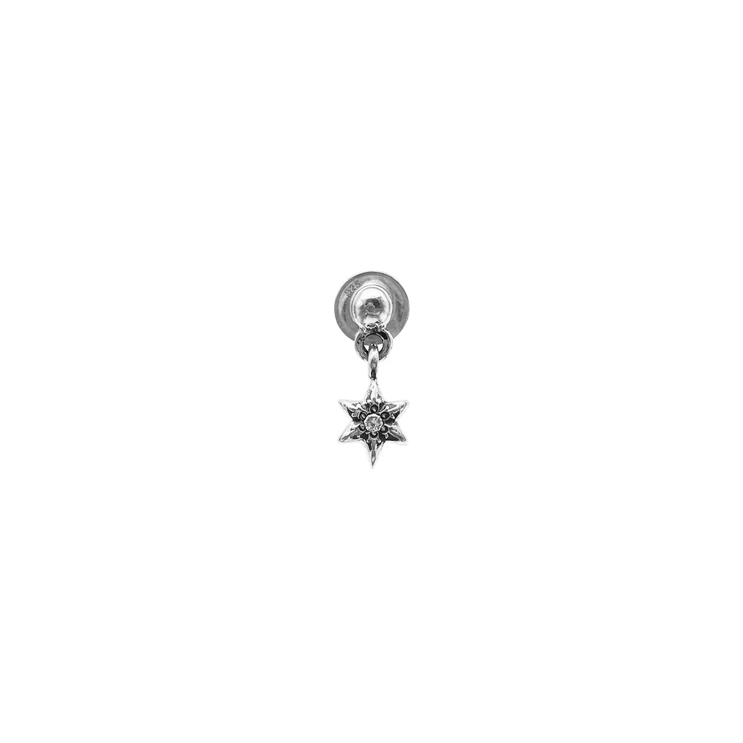 Chrome Hearts Silver Diamond Star Earring Drop - SHENGLI ROAD MARKET