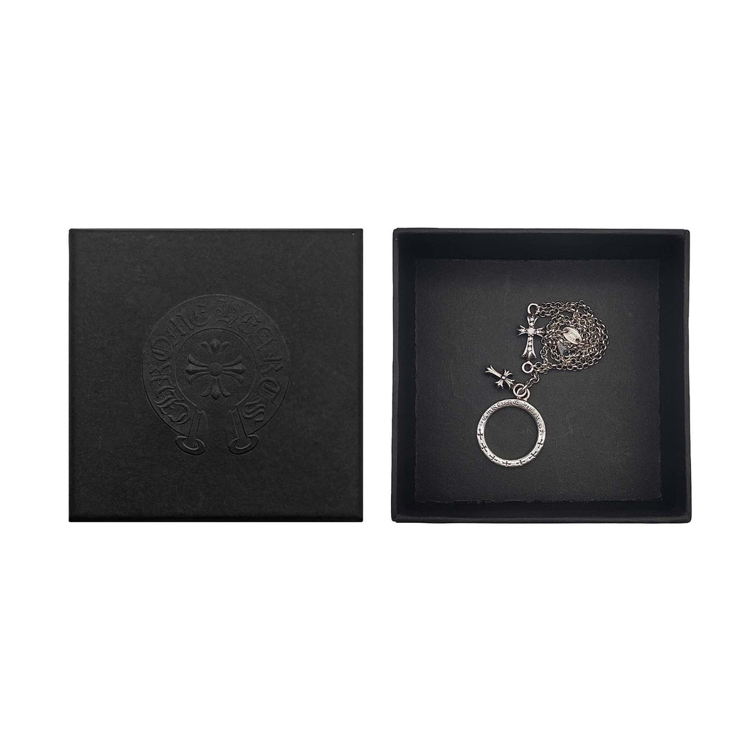 Chrome Hearts Silver Diamonds Babyfat Bracelet Chain With NTFL Ring - SHENGLI ROAD MARKET