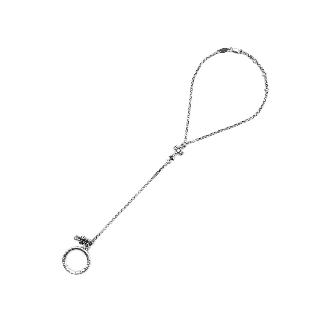 Chrome Hearts Silver Diamonds Babyfat Bracelet Chain With NTFL Ring - SHENGLI ROAD MARKET