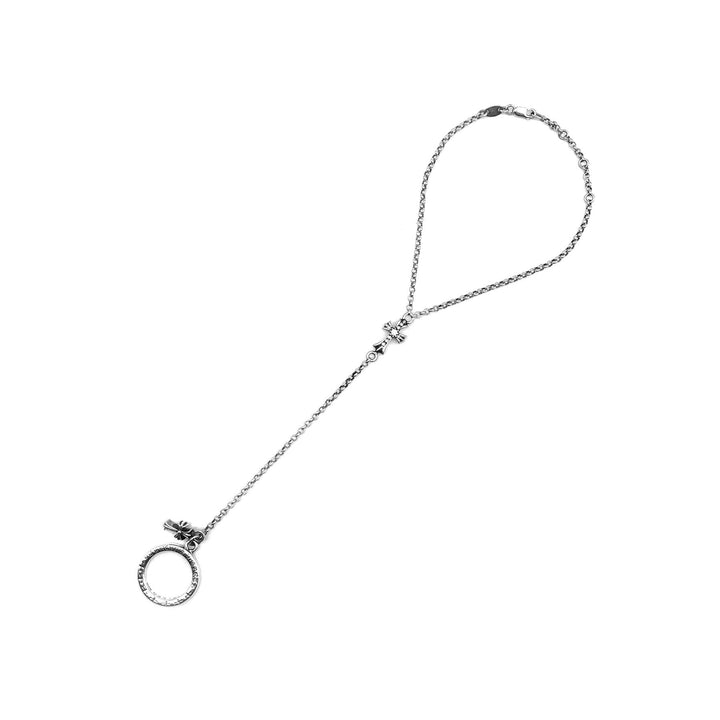 Chrome Hearts Silver Diamonds Babyfat Bracelet Chain With NTFL Ring - SHENGLI ROAD MARKET