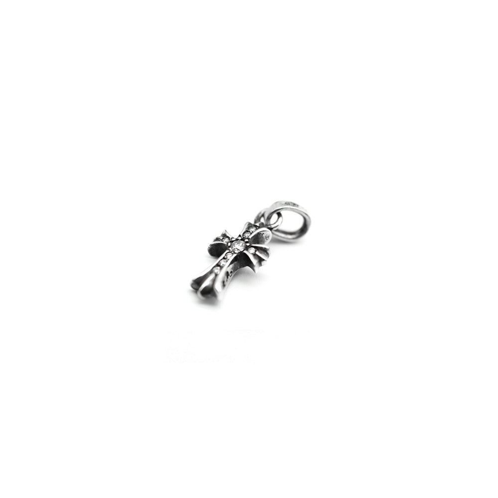 Chrome Hearts Silver Diamonds Babyfat Cross Charm Pendant - SHENGLI ROAD MARKET