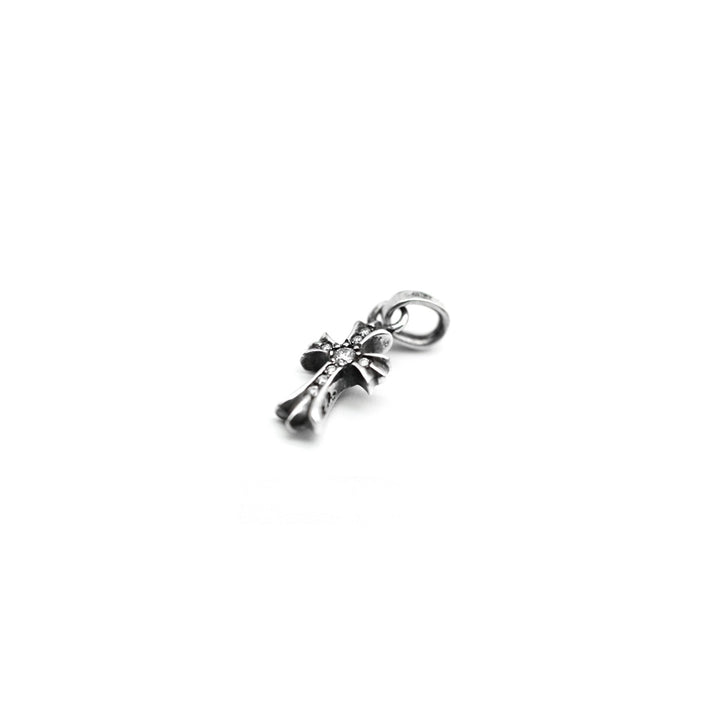 Chrome Hearts Silver Diamonds Babyfat Cross Charm Pendant - SHENGLI ROAD MARKET