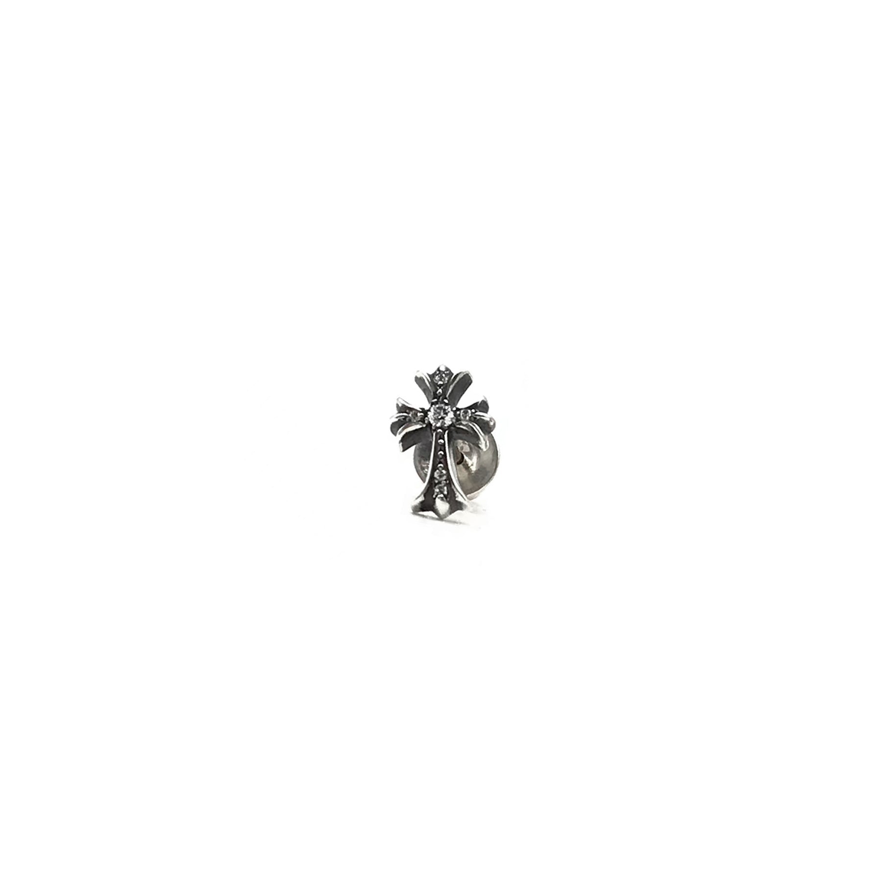 Chrome Hearts Silver Diamonds Cross Earring Stud - SRM – SHENGLI
