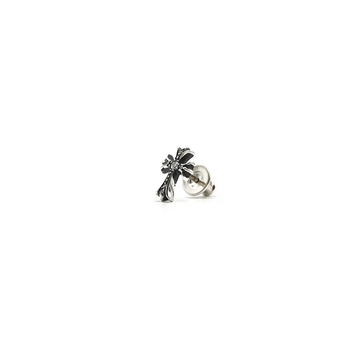 Chrome Hearts Silver Diamonds Cross Earring Stud - SHENGLI ROAD MARKET