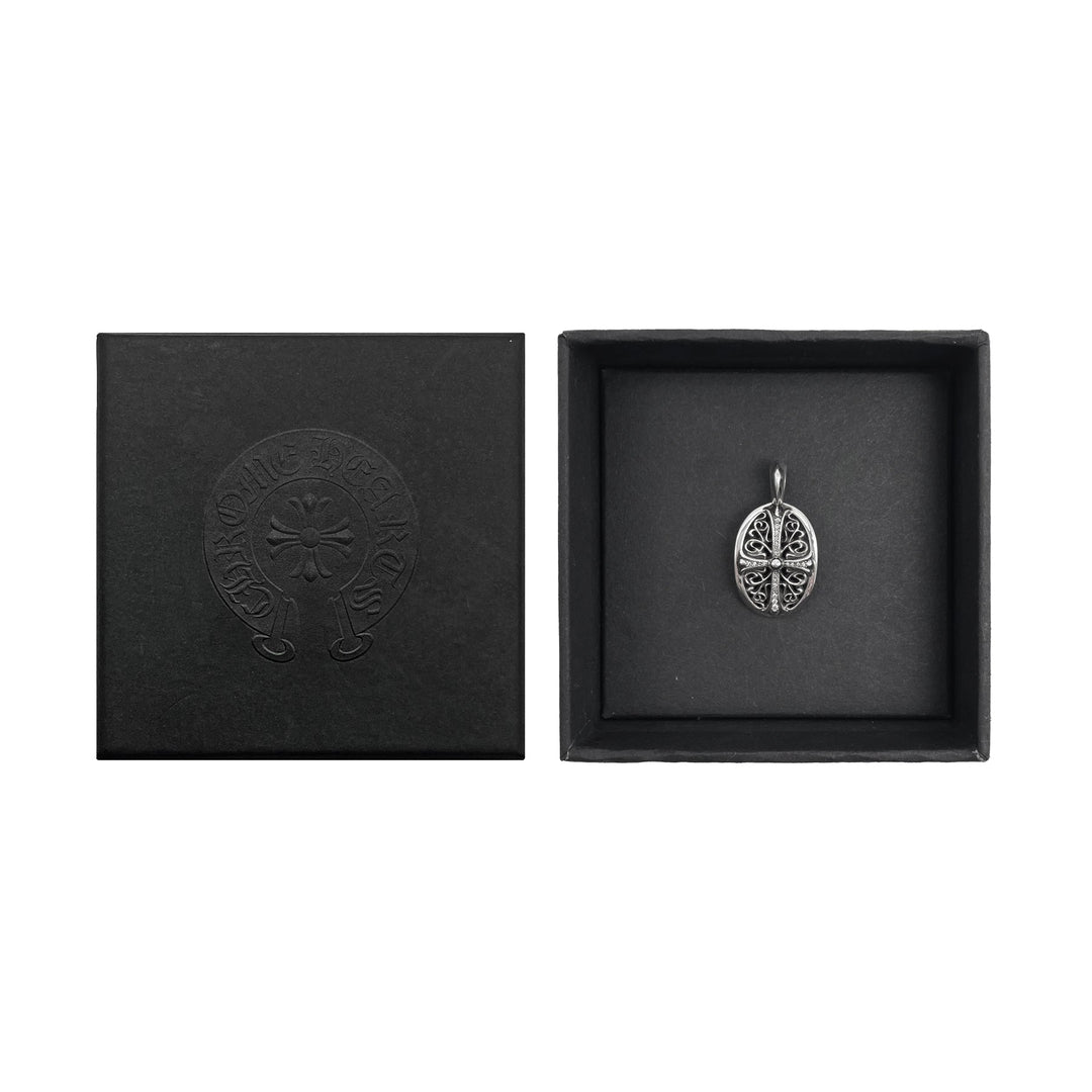 Chrome Hearts Silver Diamonds Keeper Cross Pendant - SHENGLI ROAD MARKET