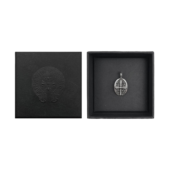 Chrome Hearts Silver Diamonds Keeper Cross Pendant - SHENGLI ROAD MARKET