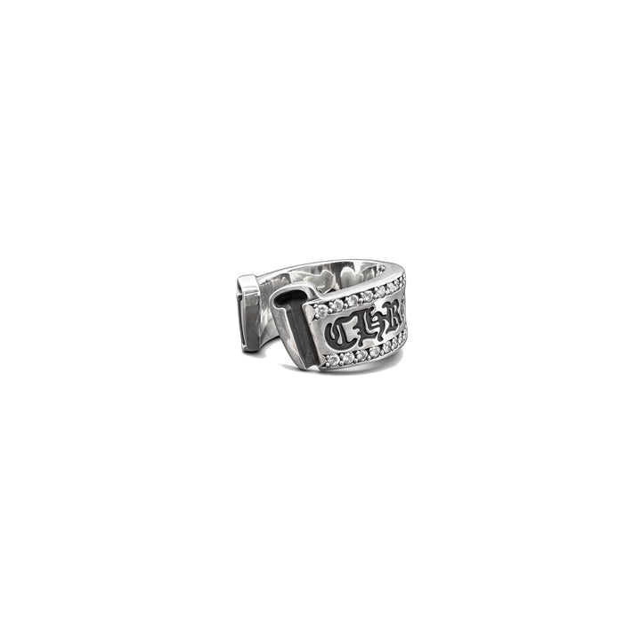 Chrome Hearts Silver Diamonds Scroll Ring - SHENGLI ROAD MARKET