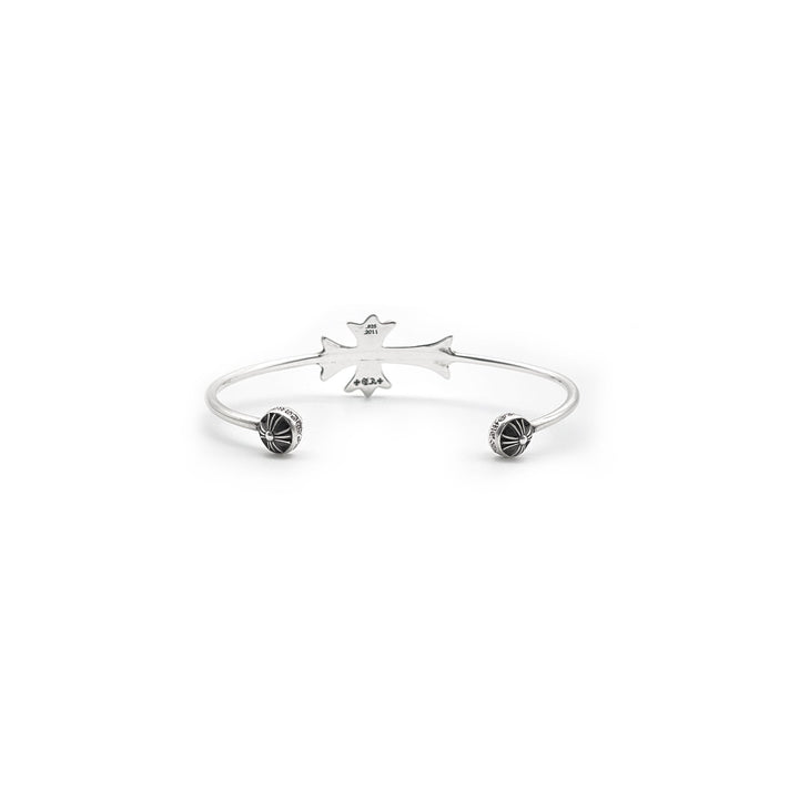 Chrome Hearts Silver Diamonds Tiny Cross Cuff Bracelet - SHENGLI ROAD MARKET